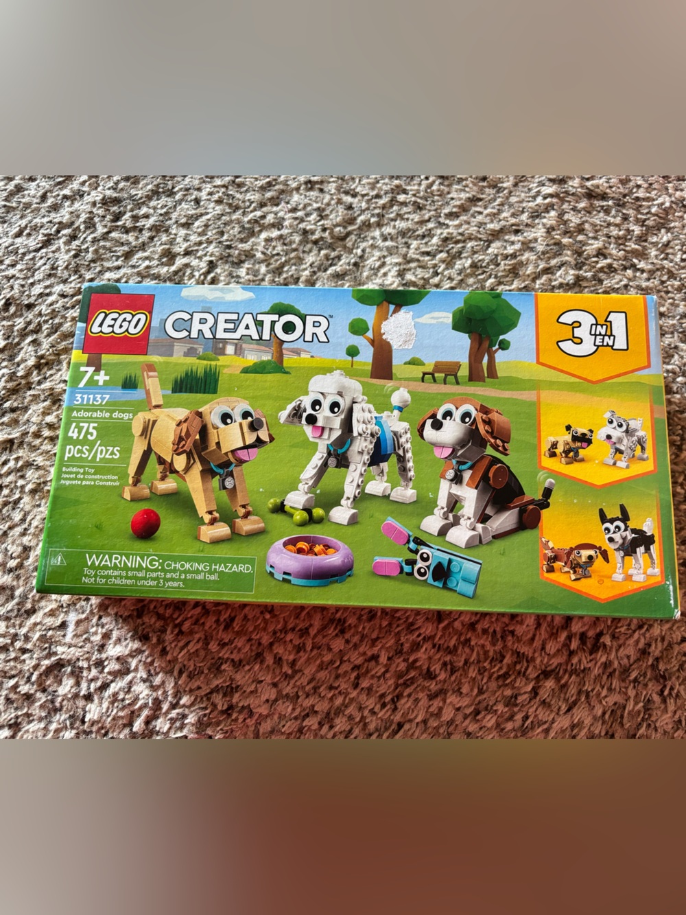 LEGO Creator Dogs Playset with Blue, Green, Brown, White Accents